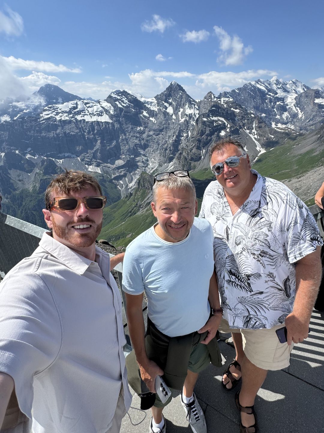 David, James and Andy on a road trip around Europe